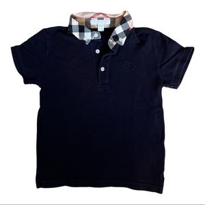 Burberry Boy’s black polo shirt in size 6Y